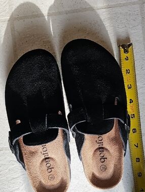 Comfortable Black Suede Mules -